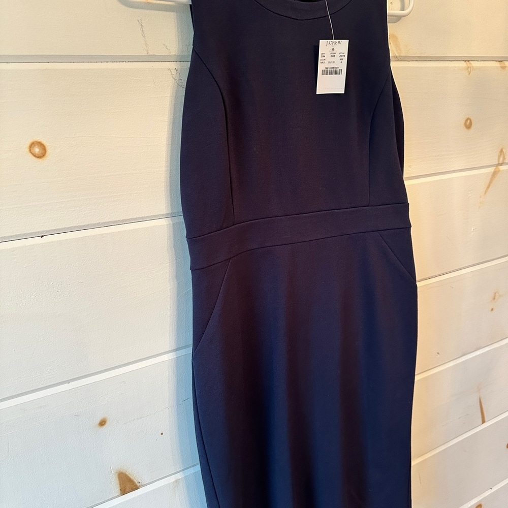 J. Crew Navy Classic Sleeveless Midi Dress